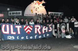 04.05.2003:
Feier in Leverkusen am Tag vor dem Spiel.