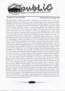 pubLiC - Ausgabe 43-61 (Kurvenflyer)
(Saison 2011-12 / Auflage: je 500 / 4 Seiten)