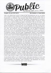 pubLiC - Ausgabe 82-99 (Kurvenflyer)
(Saison 2013-14 / Auflage: je 1000 / 4 Seiten)