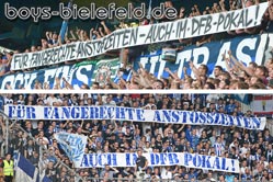 10.08.2015:
Gemeinsame Aktion für fangerechte Anstosszeiten mit den Herthanern beim Pokalspiel